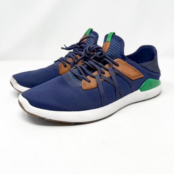 Olukai Mio Li Sneakers Men's 11 Navy Bamboo 10440-548Z Comfort Casual Shoes - Picture 1 of 12